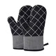 Zhanyi Zhanyi High Temperature Resistant Gloves, Thickened Pack of Two, Anti-scalding, Insulated and Wear-Resistant Gloves, Special for Kitchen Oven and Microwave ZY3306 Zhanyi Heat Resistant Gloves, Black and White Checkered, 2 Pack