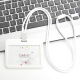 Beijing Fashion Round Rope Lanyard Tag Employee Card Bus Card Work Card Work Card Campus Card Student Bus C5 White Horizontal Version + 9734 White Round Rope