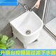 Mop pool balcony ceramic washing mop pool mop pool household bathroom automatic drainer high-foot basin pool 40 cm backrest upgraded external console (basket anti-blocking)