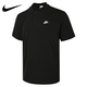 Nike (NIKE) pure cotton Henry collar polo shirt men's summer small hook breathable loose casual top men's simple T-shirt HQ5975-010/button/simple solid color L /175/92A