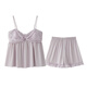 Cat Man (MiiOW) 2 sets of couple pajamas summer ice silk women sexy suspender short sleeve suit men short sleeve cool home clothes L671 women suspender shorts DA9901 men sweet taro purple M women L
