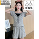 MODAL 2025 Nouveau pyjama sexy pour les femmes en manches courtes du printemps et en été, des poitrine, un ensemble de vêtements pour la maison intégré, WT844 M, modèle féminin [80-100jin [Jin est égal à 0,5 kg]]]