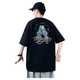 Aoji summer new short-sleeved T-shirt for boys trendy handsome loose version of teenagers W733-light blue M 80-95Jin [Jin equals 0.5 kg]