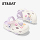 Samedi Chaussures pour enfants Chaussures de trous 2025 Sandales d'été Nouvelles filles Sandales Sandales Sandales Parent-Child Pouiche blanche 37-38