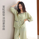新一步睡衣女款2025新款七分袖九分裤柔软家居服开衫薄款套装 S4839-琉璃橙 M