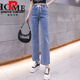 Pierre Cardin Wide-Bein-Jeans für Frauen 2025 Sommer dünne, lose und schlanke teuren Taillenstudentin Straight Micro-Flare Hosen 723 Blau S