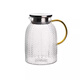 German imported quality wheat ear pattern cold kettle high borosilicate glass stainless steel lid juice jug household transparent glass cold kettle 1.8L transparent wheat ear kettle