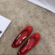Jingpufei bow with shallow mouth flat single shoes women's ballet shoes red 2025 J683-4 red 40