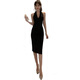 Vestido cubierto de cadera Temperamento de celebridades Celebrés sin mangas cuello de cabestro Sospechoso Sexy Vestido Sexo Light Luxury Evening regalo Black XL