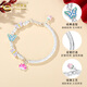 China Gold (CHINA GOLD) S999 Foot Silver Flower Butterfly Dance Enamel Bracelet New Style Bracelet Commemorating Birthday Birthday Gifts for Girlfriend S999 Flower Butterfly Dance Enamel Bracelet
