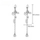 QIANSHU pt950 zodiac snake platinum earrings for women, tassel platinum earrings, earrings, animal year gift, platinum tassel snake earrings, about 2.56-2.66g