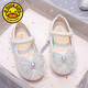 G.duck Girls Princess Elsa Shoes 2025 New Korean Style Bow Little Girls Soft Sole Shoes Pearl Crystal Small Leather Shoes RX116 Pink 29