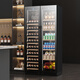 BAIKAILUN double-door double-temperature wine cabinet, door-to-door thermostatic wine cabinet, ice bar, wine cabinet, home living room refrigerator, office tea and beverage display cabinet, wine and fruit preservation refrigerator, 1.76 meters | dual temperature | all-in-one cabinet | red wine ice bar 418L thin section