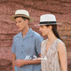 MR DUCK2025 Neues Produkt, leichte und atmungsaktive Panama-Hut, Männer und Frauen, handgepflegtes Baumwoll- und Leinenplaid-Gurtband, Sonnenschutz-Strohhalm MS56328-IVORY BEIGE/COUTWOLLE UND Leinenplaid-Gurtband (57-58cm)