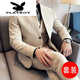 Playboy (PLAYBOY) 2025 young and middle-aged men's autumn and winter suits, high-end stand-up collar jackets, new business casual style suits, new black single-piece suits M