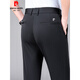Pier Cardin Mulberry Silk Herrenhosen Casual Hosen Sommer Cool Elastic No-Iron Straight Ice fühlen Seide tägliche Hosen mittlerer Alters dünn grau [16761] 40 [195-210jin [Jin gleich 0,5 kg] Verschleiß]