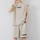 VANCL ESLITE 2025 SET casual Tendencia de verano para hombres Vestocador sin mangas con la camiseta suelta Sports de cinco puntos Manga corta corta ZD5155 Apricot XL Peso 160-180Jin [Jin equivale a 0.5 kg]