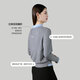 Late white [exclusive] Two-piece casual temperament high-elastic wool knitted cardigan sweater for women Gray L