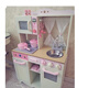 Shantoulin Village large-sized early education girl wooden children playing house wooden kitchen real cooking toy simulated kitchenware set Strawberry kitchen
