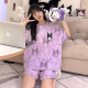 京濮飞日系卡通短袖睡衣女夏季宽松薄款家居服可外穿套装 677紫库洛米 170 M码【建议80-90斤】