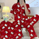 S.Sofea Cartoon Internet Celebrity Pyjama à manches courtes pour femmes vêtements à domicile trois pièces Style Spring and Summer F14154-170 M