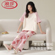 Langsha 2025 Nouveau pyjamas pour femmes en été en été pur coton à manches courtes dessin animé mignon mince d'été chinois de la Saint-Valentin Gift 684b Little Black Bear 2xl (hauteur suggérée 168-178 cm, recommandée