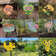 Cartoon green signboard care for small lawn prompts customized flower and grass slogans instructions outdoor garden tree warnings A-20 50x70cm