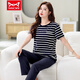 Catman (Miiow) Nuevo pijamas para mujeres en verano algodón puro delgada delgada pantalones de manga corta String Strip para ropa al aire libre 7374 Verde M [80-100Jin [Jin es igual a 0.5 kg]]]