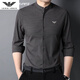 Qi Armania offizielles Flaggschiff kleiner Standkragen Baumwollhemd Herren 2024 Frühlings- und Herbsthemd Casual Inner Wear Chinese Halszoll Hemd Thin XQFD-9930 Dark Grey S 165