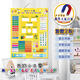 Aides pédagogiques traditionnelles chinoises à Hong Kong, Macao et Taïwan Chinois et anglais Children's Calendar Mether Cognition Board Kindergarten Early Education Magnetic Toys Toys traditionnels chinois Small Yellow Board Calendrier magnétique Aspiration magnétique