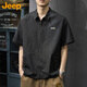 
Jeep (JEEP) short-sleeved T-shirt for men's cool polo shirt for men's trendy brand loose semi-zipper quick-drying top for men's clothing Black XL
