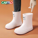 CARTELO rain boots for women in summer kitchen work rubber shoes lightweight outside waterproof and anti-slip soft bottom water shoes high tube rain boots black (upgrade model) 41 [40-41 same size]