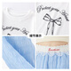 Yoyo one (Yoyo one) girls set summer thin children 2025 new fashionable girls big children summer short-sleeved wide-leg pants two-piece set [two-piece set] 19060 white + 15277 blue 170 170 cm