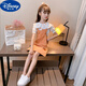 Disney (Disney) Girls' Strap Skirt New Little Girls' Skirt Summer Baby Girl Short Sleeve Overalls Fruit Green Strap Skirt + Shirt (Set) 110 Recommended height 95-105 cm