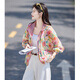 尚静莫奈花园遮阳轻薄减龄外套25夏新品活力碎花宽松长袖上衣女