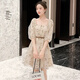 
Jian Danruo temperament Shenzhen Nanyou Dress Women's High-end 2025 High-end Guangzhou Thirteen-row Summer Square Collar Chiffon Frying Street Apricot Skirt 9435 First Belt 2XL