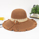 New summer women's monochrome sun protection large brim sun hat mother hat sunshade dome straw hat cool hat fisherman hat pink