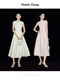 
Mandy Zhang Tulip Haute Couture Series Pink acetic acid dress for women with one-length high-end dress for women Elegant Pink Gift cloth belt M