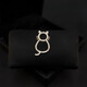 QUAMER Gold Store Personalized Cat Fishbone Brooch 2025 New Trendy Suit Women's Accessories Fixed Clothes Cat