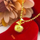 Apple Pendant for Women, Sweet and Versatile Frosted Ping An Fruit Sand Gold Necklace that Will Not Fade for a Long Time Ping An Fruit Necklace Set