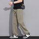 Chen Tang Hosen Herren Sommereis Seiden losen lässigen Hosen Männer lässige Hosen Männer Straight Hosen atmungsaktuelle große Hosen Arbeit Hosen CJ6636 Militärgrün 3xl