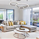 Opple lighting modern simple chandeliers concentric two-ring eccentric three-ring four-ring living and dining room bedroom star ring series 1585 star ring eccentric four-ring 118 watts