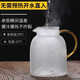 German imported quality wheat ear pattern cold kettle high borosilicate glass stainless steel lid juice jug household transparent glass cold kettle 1.8L transparent wheat ear kettle