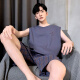 姬沐莲睡衣男士夏季纯棉薄新款背心短裤男款家居服套装大码无袖夏天 OMM-13063 L