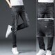 VFVQ zerrissen Jeans Herren Frühling und Herbst 2025 Neues lässige elastische Sommer dünne schlanke Männer lange Hosen 6636 Black 28