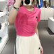 Adidas Neo short-sleeved women's clothing 2025 spring new running fitness training sportswear breathable fashion casual round neck T-shirt jv9859 pulse magenta XL