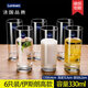 Mengyier glass cup household water cup tea cup juice cup milk cup drinking water cup drink cup 6 set 6 pieces/290ml high-end 13790+ cup holder + cup default