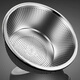 Rice helper stainless steel basin for washing vegetables, drain basket, leaky basin, washing basin, egg beating and basin, boiling fish basin, laundry canteen basin, 22cm extra thick, solid basin + leaky basin, combination pack