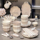 Yingtang Jingdezhen ceramic feel bowl and dish set household ceramic plate underglaze colored tableware bowl and plate light luxury rice bowl and bowl utensil gold-painted 4-6 people food gift box 1355