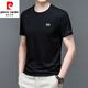
Pierre cardin men's mulberry silk round neck short-sleeved T-shirt 2025 summer solid color half-sleeved top middle-aged loose trendy sweatshirt t-shirt 13807 white XL 115/52